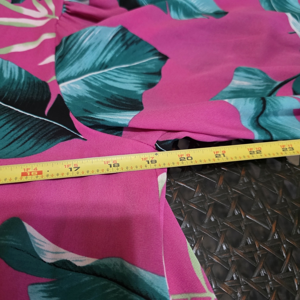Adrienne Pink and Teal Tropical Tunic Top - Picture 6 of 7